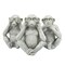 Kingston Living Set of 3 Silver Tropical Monkeys Tabletop Figurines 9.5"